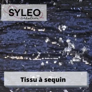 Tissu à sequin réversible noir argent