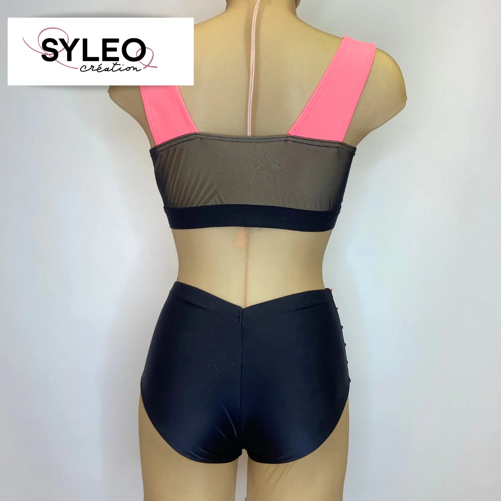 Tenue Pole dance - ensemble sport corail fluo – Image 2