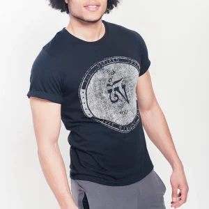 Tee shirt yoga homme Coton-modal symbole Om tibétain